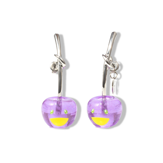 Takashi Murakami x Liquem - Boucles d’Oreilles -  Cerise Violet