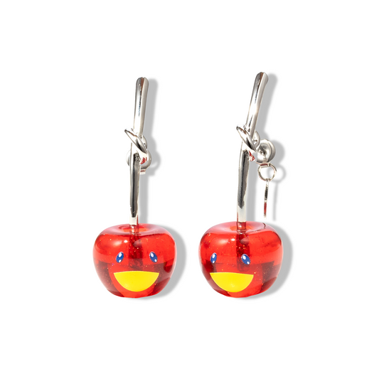 Takashi Murakami x Liquem - Boucles d’Oreilles -  Cerise Rouge