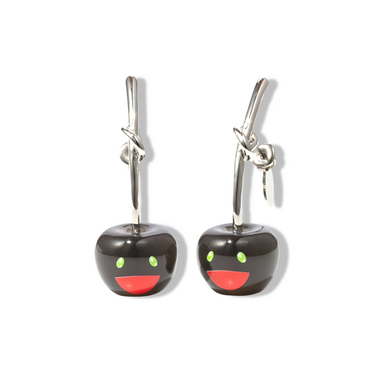 Takashi Murakami x Liquem - Boucles d’Oreilles -  Cerise Noir