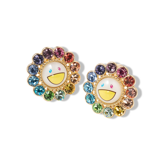 Takashi Murakami x Liquem - Boucles d’Oreilles -  Fleur (Arc - en - ciel)