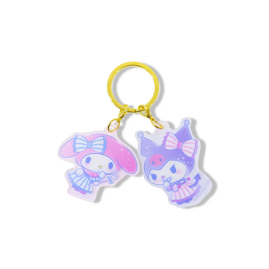 Porte-clés avec 2 Charms Intégrés - My Melody & Kuromi