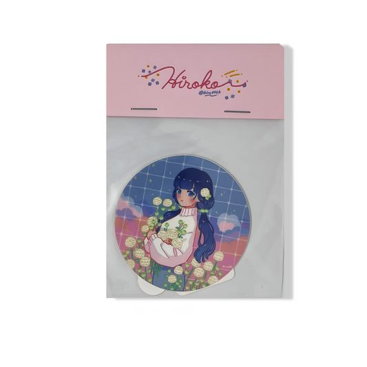 Hiroko - Lot de 2 Stickers -  Ordinateur + Fille