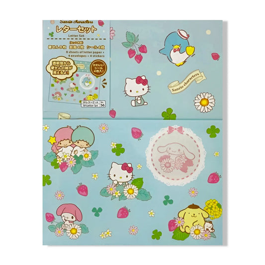 Lot de Papeterie Sanrio Characters - 8 Feuilles, 4 Enveloppes, 4 Stickers Omikuji