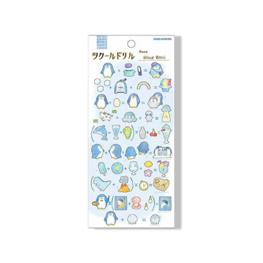 Planche de Stickers - Blue Bird Omikuji