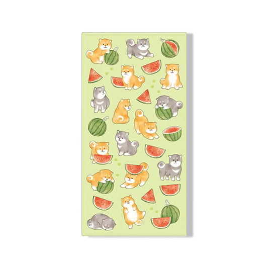 Planche de Stickers - Watermelon Shiba Omikuji