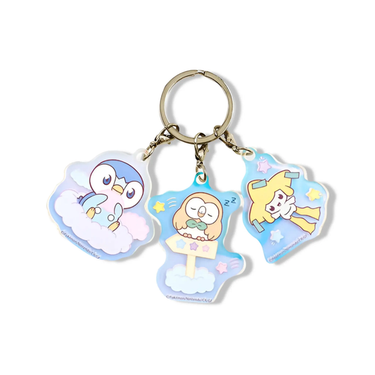 Porte-clés - Starry Night avec 3 charms - Jirachi, Tiplouf et Brindibou Omikuji