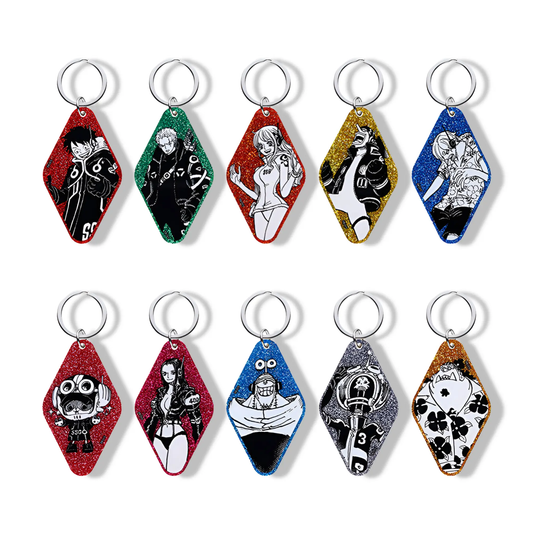 Porte-clés à paillettes “ONE PIECE - EGG HEAD” - Modèle Aléatoire Omikuji