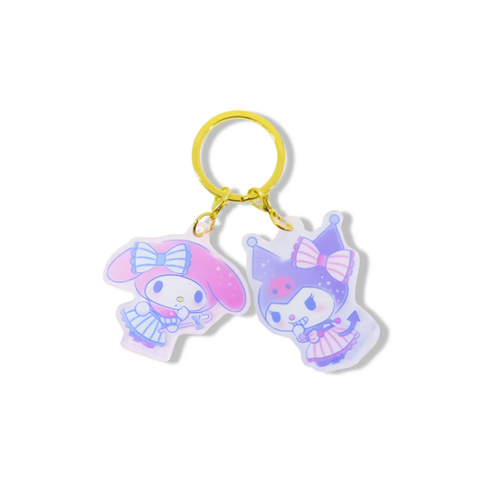 Porte-clés avec 2 Charms Intégrés - My Melody & Kuromi Omikuji