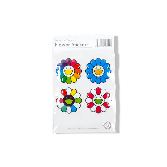 Takashi Murakami -  Bubblingly Sticker  -  4 Fleurs (arc - en - ciel, rose, cyan) Takashi Murakami